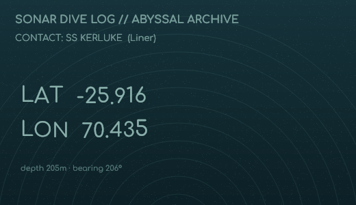 Sonar dive log