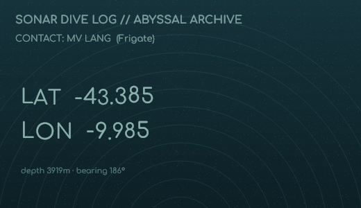 Sonar dive log