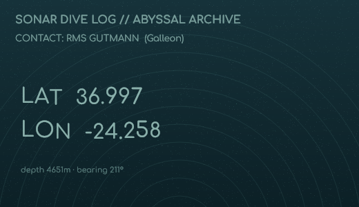 Sonar dive log