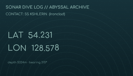 Sonar dive log