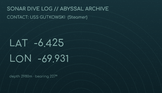 Sonar dive log